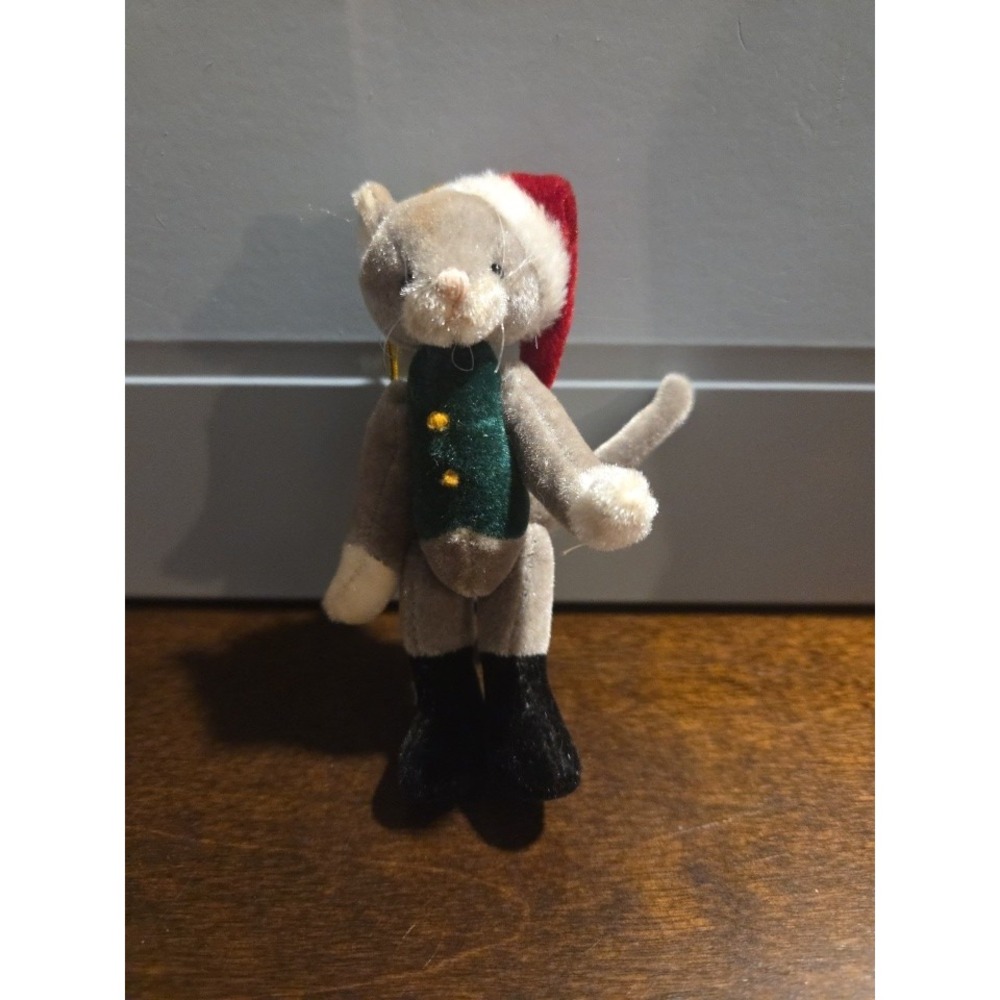 Annalee Plaid And Pine Kitty 4" Ornament